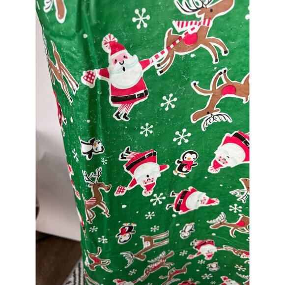 Vintage Christmas Santa & Reindeer Tablecloth - Picture 12 of 16